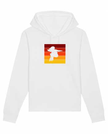 Retro Skateboarding Girl Sunset - Skater For Life White