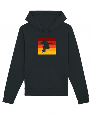 Retro Skateboarding Girl Sunset - Skater For Life Black