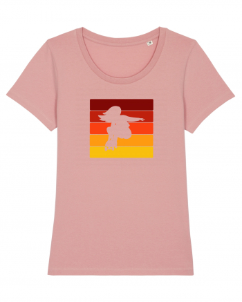 Retro Skateboarding Girl Sunset - Skater For Life Canyon Pink