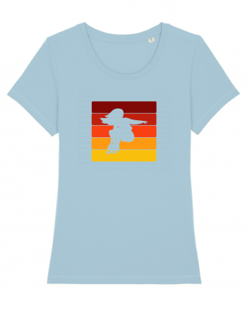 Retro Skateboarding Girl Sunset - Skater For Life Sky Blue