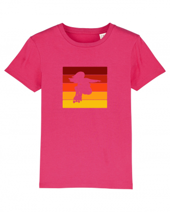 Retro Skateboarding Girl Sunset - Skater For Life Raspberry