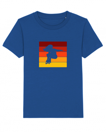 Retro Skateboarding Girl Sunset - Skater For Life Majorelle Blue