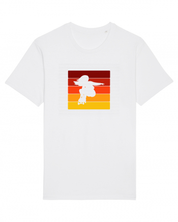 Retro Skateboarding Girl Sunset - Skater For Life White