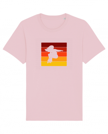 Retro Skateboarding Girl Sunset - Skater For Life Cotton Pink