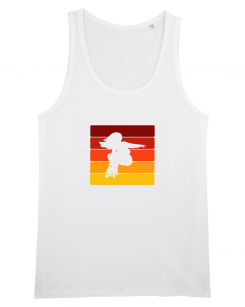 Retro Skateboarding Girl Sunset - Skater For Life White