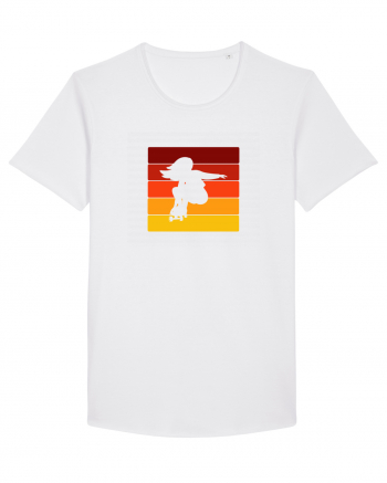 Retro Skateboarding Girl Sunset - Skater For Life White