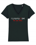Beutiful day to safe lives Tricou mânecă scurtă guler V Damă Evoker