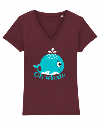 Oh Whale  Burgundy