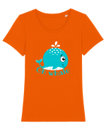 Oh Whale  Tricou mânecă scurtă guler larg fitted Damă Expresser