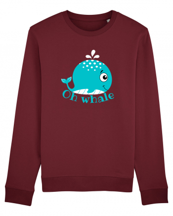 Oh Whale  Burgundy