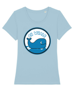 Oh Whale  Tricou mânecă scurtă guler larg fitted Damă Expresser