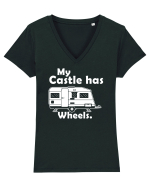 My castle has wheels Tricou mânecă scurtă guler V Damă Evoker