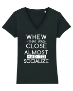 SOCIALIZE Tricou mânecă scurtă guler V Damă Evoker