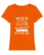 SOCIALIZE Tricou mânecă scurtă guler larg fitted Damă Expresser