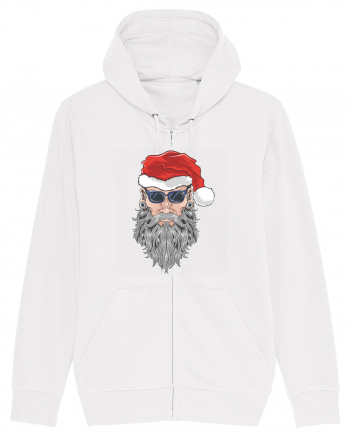 Hippie Cool Bearded Santa White