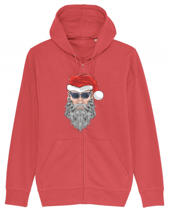 Hippie Cool Bearded Santa Carmine Red