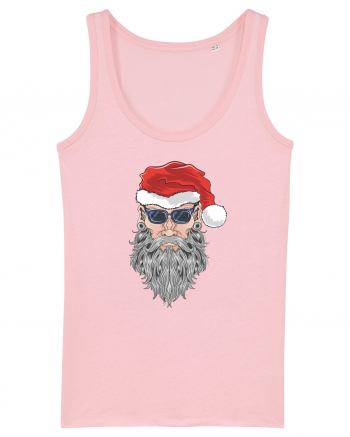 Hippie Cool Bearded Santa Cotton Pink