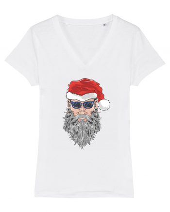 Hippie Cool Bearded Santa White