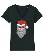 Hippie Cool Bearded Santa Tricou mânecă scurtă guler V Damă Evoker