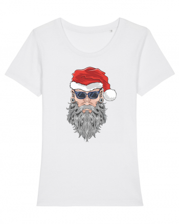 Hippie Cool Bearded Santa White