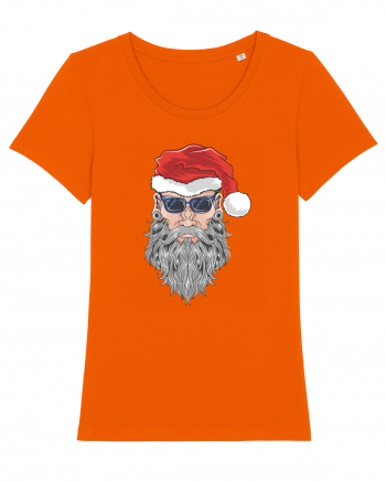 Hippie Cool Bearded Santa Bright Orange