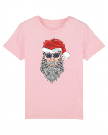 Hippie Cool Bearded Santa Cotton Pink