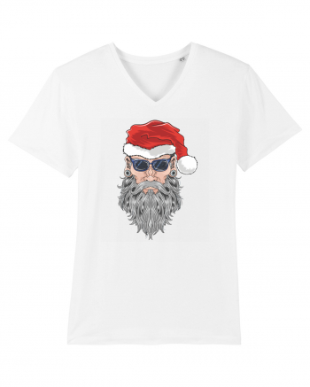 Hippie Cool Bearded Santa White