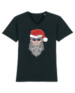 Hippie Cool Bearded Santa Tricou mânecă scurtă guler V Bărbat Presenter