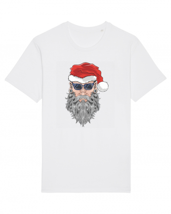 Hippie Cool Bearded Santa White