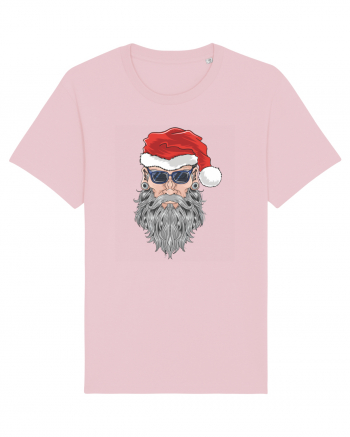 Hippie Cool Bearded Santa Cotton Pink