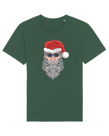 Hippie Cool Bearded Santa Bottle Green