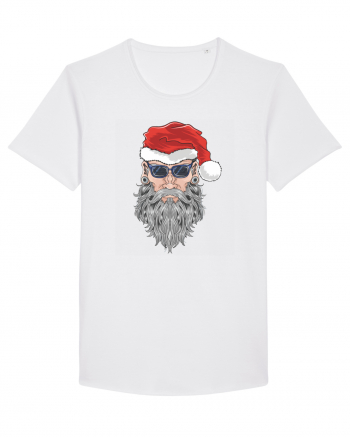 Hippie Cool Bearded Santa White