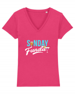 Sunday Funday Tricou mânecă scurtă guler V Damă Evoker