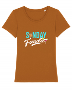 Sunday Funday Tricou mânecă scurtă guler larg fitted Damă Expresser