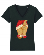 Sexy Christmas Distressed Tricou mânecă scurtă guler V Damă Evoker