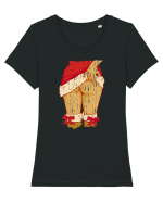 Sexy Christmas Distressed Tricou mânecă scurtă guler larg fitted Damă Expresser