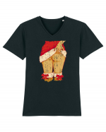 Sexy Christmas Distressed Tricou mânecă scurtă guler V Bărbat Presenter