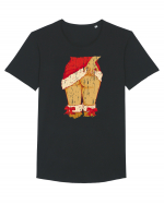 Sexy Christmas Distressed Tricou mânecă scurtă guler larg Bărbat Skater