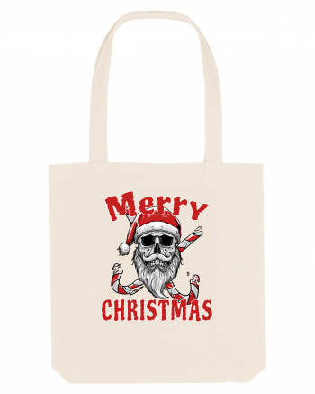 Merry Christmas Bearded Santa Skull Natural