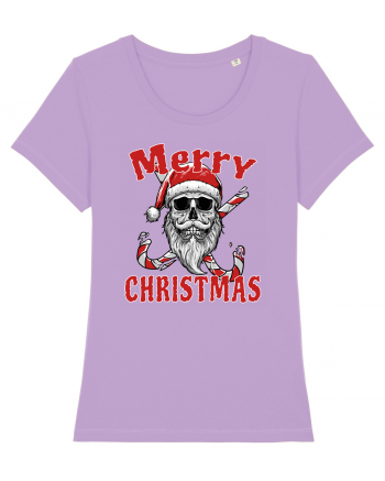 Merry Christmas Bearded Santa Skull Lavender Dawn