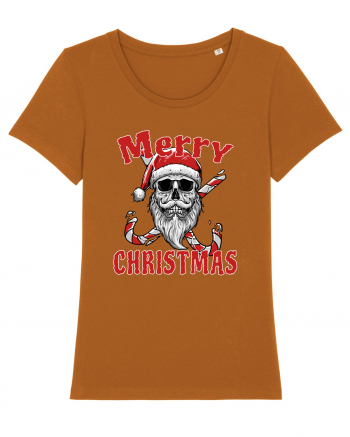 Merry Christmas Bearded Santa Skull Roasted Orange