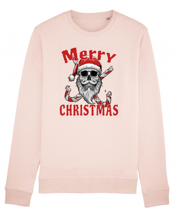 Merry Christmas Bearded Santa Skull Candy Pink