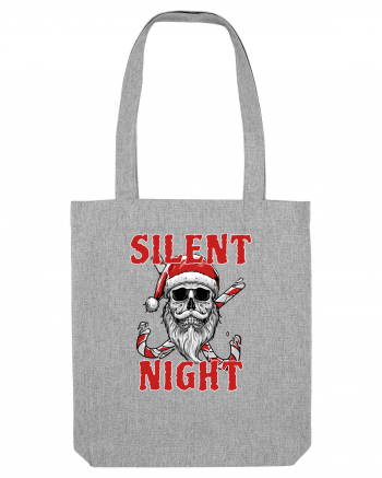 Silent Night Skull Santa Heather Grey