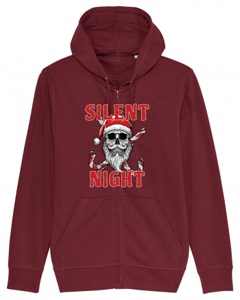 Silent Night Skull Santa Burgundy