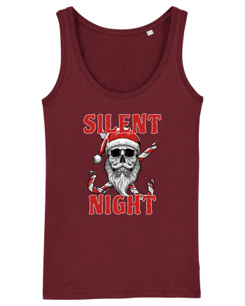 Silent Night Skull Santa Burgundy