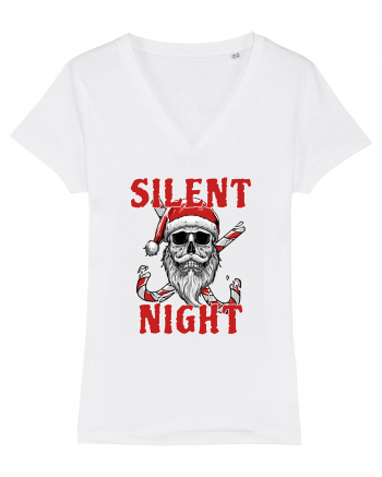 Silent Night Skull Santa White