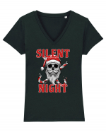 Silent Night Skull Santa Tricou mânecă scurtă guler V Damă Evoker