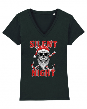 Silent Night Skull Santa Black