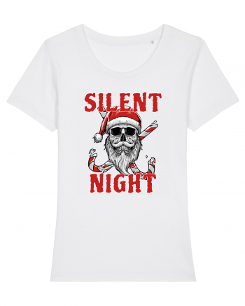 Silent Night Skull Santa White