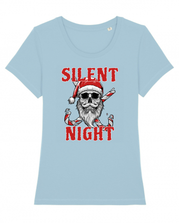 Silent Night Skull Santa Sky Blue